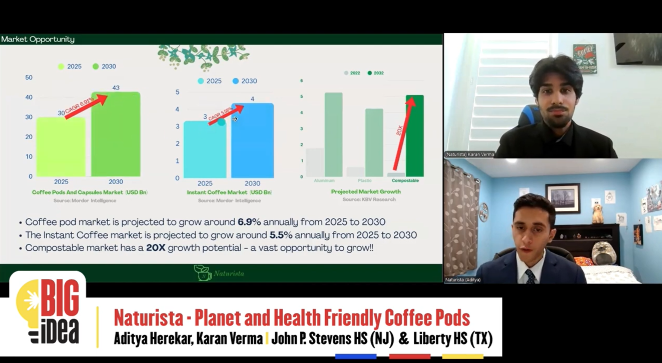 Market opportunity slide from the Naturista Big Idea Competition pitch